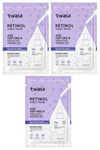 Twasa Retinol Serum Face Sheet Mask for Acne, Fight Aging Signs, Large Pores, Reduce Fine Lines & Wrinkles | Face Sheet Mask for Uneven Skin Texture, Hyperpigmentation (20ml) - Pack of 3