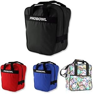 1 sac de bowling Ball Pro Bowl Basic Single Tote Sac de bowling pour balle et chaussures Portable fin Assiette rembourrée Sac de bowling léger avec poignées de transport Sac homme femme