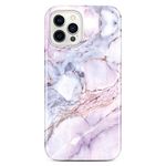 JAHOLAN Case Compatible with iPhone 12 and iPhone 12 Pro Marble Design Clear Bumper TPU Soft Rubber Silicone Cover Phone Case 6.1 inch Purple Pink