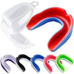 Vanmor 6 Pack Youth Mouthguards Sports Mouth Guard for Kids Double Colored Teeth Braces with Case for Football Basketball Boxing MMA Hockey Lacrosse Taekwondo, Moldable Mouthpiece for Boys Girls