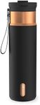 Contigo DualSip Insulated Stainless Steel Water Bottle with 2-Way Lid and Carrying Strap, 24 oz (710 ml), Licorice Bronze