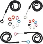 CYG&CL 32 Pcs Anti-Lost Necklace Lanyard Set Include 4 Neck Straps with 28 Silicone Rings, Pen Holder for Lanyard, Lanyard with String Loop for Chapstick Necklace, Women and Men