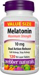 Webber Naturals Melatonin 10 mg Maximum Strength, 120 Dual Action Release Tablets, For Sleep Support, Vegan