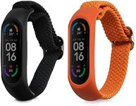 kwmobile Nylon Watch Strap Compatible with Xiaomi Mi Smart Band 6 / Mi Band 6 / Band 5 Strap - 2x Fitness Tracker Replacement Wristband with Clasp