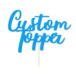 Cake Topper Personalised Birthday Cake Topper Multicoloured Customised Cake Decoration Any Word Any Text for 1st 3rd 13th 16th 18th 21st 30th 50th 60th (Blue)