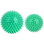 Hard Spiky Massage Ball Pack of 2. Plantar Fasciitis Relief Ball, Foot Massage Ball. Trigger Point Massager Therapy Balls for Muscle Recovery Myofascial Release Pain Relief