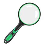 Magnifying Glass, 10X Handheld Reading Magnifier 75mm Magnifying Lens with Non-Slip Soft Rubber Handle Shatterproof Magnifying Mirror for Reading Repair Observation