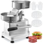 VEVOR Commercial Burger Patty Maker, 150mm/6inch Hamburger Beef Patty Maker, Heavy Duty Food-Grade Stainless Steel Bowl Burger Press Machine, Kitchen Meat Forming Processor with 1000 Pcs Patty Papers