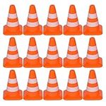 NUOBESTY Small Traffic Cones Orange Safety Cones Construction Road Cones Traffic Barriers Traffic Cones, 21 Pieces