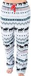 Lazy One Men's Fleece Pajama Pants, Nordic Fleece Pajama Bottoms for Men, Warm Pajama Pants, Winter Moose Pajama Pants, Large