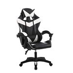 Panana Gaming Chair Heavy Duty Reclining Swivel Chair Ergonomic with Pillow and Lumbar Cushion (White)