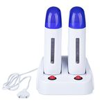 Portable Wax Warmer Hair Removal, Double Electric Depilatory Roll On Wax Heater Waxing Machine for Travel & At-home Waxing & SPA(Blue)