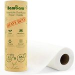 Bambaw Reusable Paper Towels, 90% Rayon Derived from Bamboo & 10% PLA Paper Towels, Reusable Paper Towels Washable Roll, Strong & Thick Kitchen Paper Towels, 20 Wipes