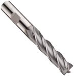 Niagara Cutter N88621 Cobalt Steel Square Nose End Mill, Inch, Weldon Shank, TiCN Finish, Finishing Cut, 30 Degree Helix, 4 Flutes, 3.25" Overall Length, 0.500" Cutting Diameter, 0.500" Shank Diameter