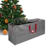 Heavy Duty Christmas Tree Bag, Artificial Christmas Tree Storage Bag, Fits Up to 9 ft Disassembled Trees, Extra Large Waterproof Xmas Tree Bag with Dual Zipper, Reinforced Handles (Grey, 165*76*38cm)