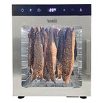 Biltong Food Dehydrator and Drying Cabinet, 10 Tray Capacity, with Full Temperature Control, for Meat, Vegetables and Fruits, Silver (800w)