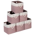 Kntiwiwo Cube Storage Bins w/Cardboard Storage Bins for Shelves with Handles for Shelf, Closet, Nursery, Office Organizer, Set of 6