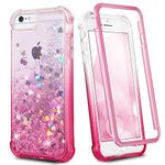 Ruky for iPhone 6 6s 7 8 Case, iPhone SE 2022 Case, Glitter Rugged with Built-in Screen Protector Shockproof Protective Girls Women Case for iPhone 6/6s/7/8/SE 2020 & SE 2022 (Gradient Pink)