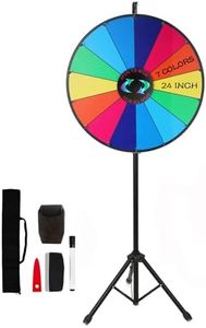 Hooomyai 24 Inch Prize Wheel with Folding Tripod Floor Stand Height Adjustable 14 Slots Color Dry Erase Spin Wheel Spinner Game with Dry Erase & Marker Pen for Trade Show Fortune Spinning Game