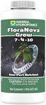 General Hydroponics FloraNova Grow 7-4-10, Robust Strength of Dry Fertilizer But in Rapid Liquid Form, Use for Hydroponics, Soilless Mixtures, Containers & Garden Grown Plants, 1-Pint