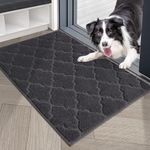COSY HOMEER Door Mat 60 x 90cm, Absorbent Doormats Non-Slip Indoor, Dirt Trapper Mat Door Mats Low Profile Floor Mat Machine Washable for Entrance, Inside, Kitchen, Front Back Door, Dark Grey