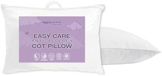 Night Comfort Lightweight Cot Bed Pillow for Toddler, Kids, Newborn, Baby Boys and Girls - Anti-Allergy Crib Cotbed Microfibre White Nursery Pillow