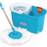 Gala e-Quick Spin Mop, Easy Wheels & Big Bucket with 2 Microfiber Refills, Floor Cleaning Mop with Bucket, pocha for floor cleaning, Mopping Set (white and blue)