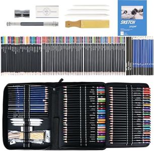 Ninonly 96 Pcs Drawing Set Sketching Kit, Art Supplies Kit include Colored Pencils, Sketch Kit, Graphite, Pro Art Pencil Set with Premium Zipper Case, Drawing Set for Adults Beginners Artists