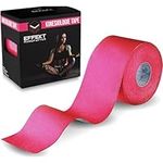 Effekt Kinesiology Tape Waterproof (5 m x 5 cm), 1 Roll - Elastic Physio Tape for Muscle Support and Injury Recovery, Medical Tape, Kinetic Tape, Sports Tape Strapping Durable Kinesthetic Tape (Pink)