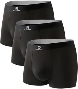 GLESTORE Mens Underwear Trunks Pack Modal Underwear for Men with Pouch Moisture Wicking Black&White 2XL