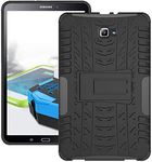 SkyTree Heavy Duty Dazzle Shockproof TPU Anti-Drop Armor Hybrid Protective Silicone Rugged Kickstand Cover for Samsung Galaxy Tab A 10.1 / SM-T580 / SM-T585 - Black