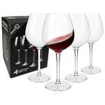 MICHLEY Floating Wine Glasses for The Pool,Unbreakable Plastic Wine Glasses Goblets 100% Tritan,New Home Essentials,Burgundy Glass,17 oz, Set of 4