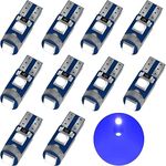 YOUNLEN 10PCS T5 W3W 2721 27 37 286 PC74 LED Bulb 12V 20LM 0.5W 3SMD 3030 Chips Car Interior Lighting Dashboard Car Instrument Lamp Replacement (Blue)