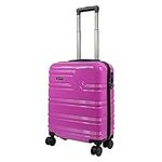 Rocklands London Lightweight 4 Wheel Hard Shell PC Luggage Suitcase Ryanair Cabin Travel Bag 55x40x20 cm - PC30 (Pink)