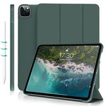 ZOYU Case for iPad Pro 11 inch 4th/3rd/2nd Generation (2022/2021/2020), Auto Sleep/Wake, Support Pencil 2nd Gen, Trifold Stand Premium Soft Slim TPU Back Smart Cover for iPad Pro 11" 2018 - Dark Green