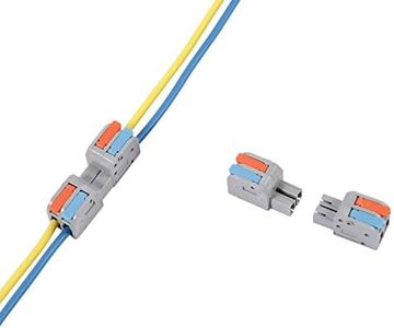 12 PCS Pluggable Wire Connectors for AWG 24-12, Hand Protecting 2 Conductor Push-in Lever Wire Connectors, Reusable Electrical Connectors, Wire Splice Connectors for Automotive and Electric Wiring
