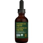 Global Healing USDA Organic Vitamin D3 Liquid Supplement Drops for Men & Women - Pure, Vegan Friendly, Non-GMO - Helps Support Bones, Immune System, and Joints (2 Oz)