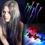 EEEZEEE LED Hair Light Butterfly 2 PCS Flashing Fashion Light up Optic Fiber Creative Led Braid Party Hair Accessories for Women Girls pack of 2