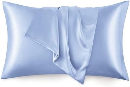 Love's cabin Silk Satin Pillowcase for Hair and Skin (Sky Blue, 20x36 inches) Slip King Size Pillow Cases Set of 2 - Satin Cooling Pillow Covers with Envelope Closure