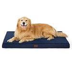 Bedsure Extra Large Pet Bed Washable - Orthopedic Dog Mattress and Pillow Mat for Dog Crate with Removable Plush Sherpa Cover, Navy, 112x81x7.6cm