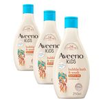 Aveeno Baby KIDS Bubble Bath & Wash 250ml | Enriched with Soothing Oat Extract | Foam Body Wash Developed for Your Little Superhero | Childrens Toiletries Sets (Pack of 3)