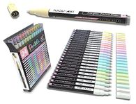 24 Acrylic Paint Pens Markers Set Special Color Series For Rock Painting, Pebbles, Plastic, Canvas, Glass, Mugs, Journaling, Multi Surfaces. Opaque, Waterbased, Quick Drying (PASTEL EXTRA FINE)