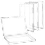 QWORK® A4 Size Portable File Box, Durable Clear Plastic, 4 Pack, Ideal for Documents, Magazines, Scrapbooks, Photos