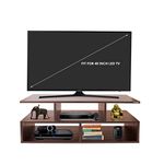 Klaxon Vector Engineered Wood TV Unit/Display Storage Cabinet Rack with Decor Shelf (Walnut)