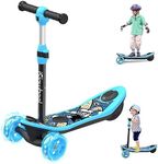 isinwheel Mini Pro Electric Scooter for Kids Ages 3-12, 3-Wheel Electric Scooter for Boys/Girls, Electric Kick Scooter for Kids with Long Battery Life, Flashing LED Wheels, 3 Adjustable Height