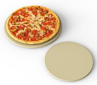 SafBbcue Pizza Stones for Blackstone 6825 Pizza Oven Accessories, Pizza Cooking Stone Set of 2 Includes Top and Bottom Stones for Blackstone 2-Stone Pizza Oven Replacement Parts, 16" & 13" Round