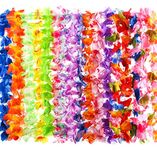 40 Count Hawaiian Flower Lei for Luau Party - Bulk Set of Floral Necklace Leis Vibrant Colors Assortment for Party Favors