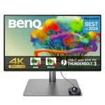 BenQ PD2725U 27 "(69 cm) IPS 4K HDR10 Monitor for Mac| 95% P3| 100% sRGB| 100% Rec709|Thunderbolt 3| AQCOLOR Technology|Factory-Calibrated|Hotkey Puck G2| ICCsync| KVM|PIP/PBP|USB Hub|HDMI|DP(Black)