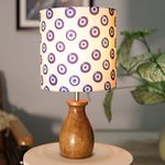 Homesake® Dovel Pot, Modern Table Lamp with Shade, Wooden Base Modern Fabric Lampshade for Home Office Cafe Restaurant, (Evil Eye)