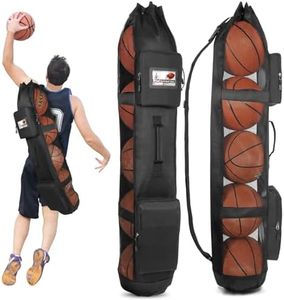 Basketball Bag for Team Balls, Heavy Duty Basketball Coashes Bag for 5 Basketball Balls - Basketball Mesh Bag for Coaching/Adjustable Shoulder Straps/Basketabll Accessories